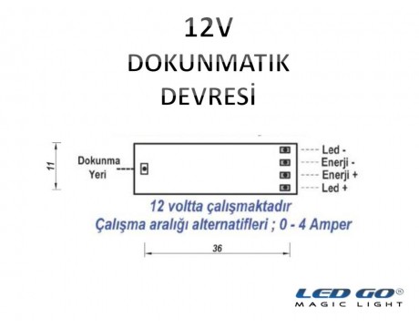 DOKUNMATIK DEVRESİ-12V-ULTRA SLIM-LED KANAL/PROFİL İÇİNE UYGUN