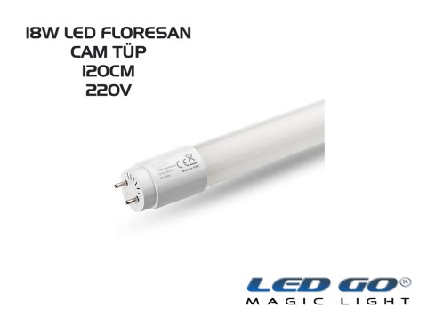 CAM TÜP LED FLORESAN 18W T8 1200MM 220V (30'lu PAKET OLARAK SATILIR)