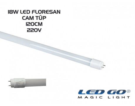 CAM TÜP LED FLORESAN 18W T8 1200MM 220V (30'lu PAKET OLARAK SATILIR)