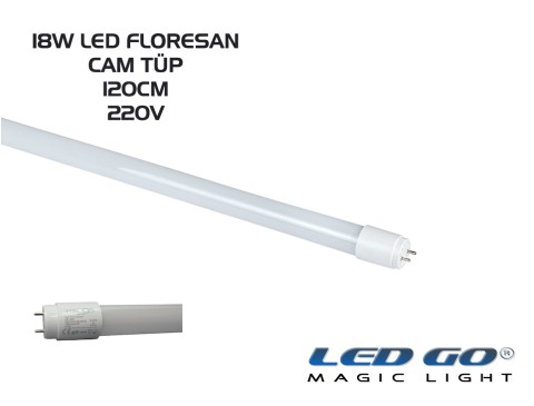 CAM TÜP LED FLORESAN 18W T8 1200MM 220V (30'lu PAKET OLARAK SATILIR)