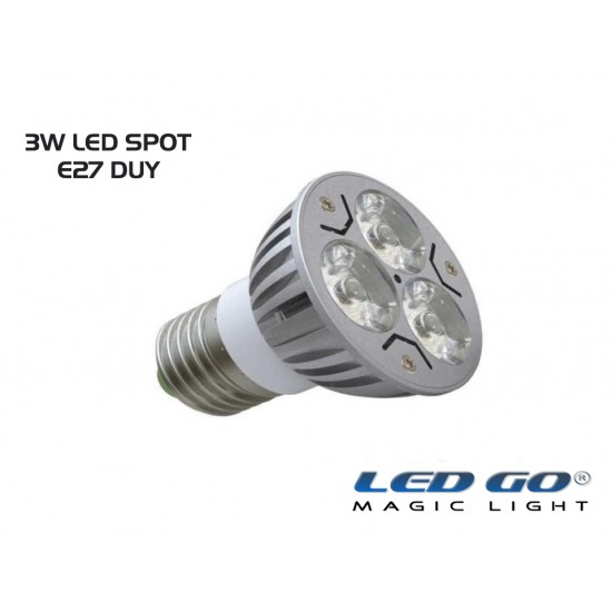 3 WATT LED SPOT AMPUL E27 DUY-YEŞİL RENK-24V