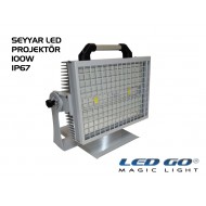 CPXS-X2-100-24, Seyyar COBLed Projektör,100W, 220V, IP67, Temperli Camlı