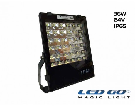 PP-36-24V LED PROJEKTÖR,42,5W,24V AC-DC,TEMPERLİ CAMLI,IP65