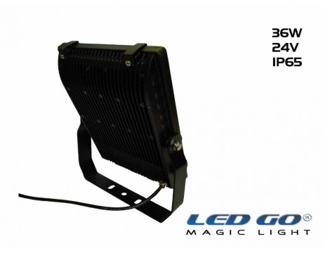 PP-36-24V LED PROJEKTÖR,42,5W,24V AC-DC,TEMPERLİ CAMLI,IP65