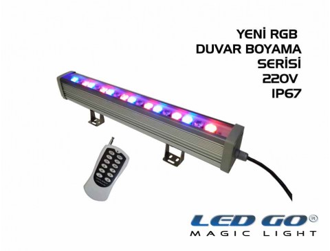 18W,RGB DUVAR BOYAMA,RF KUMANDALI,220V,50CM