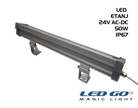 LET-50A-24V | 50W,24V AC-DC,TEMPERLİ CAMLI LED ETANJ ARMATÜR,IP67