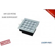 16W KARE PETEK LED DOWNLIGHT-SIVA ALTI-220V