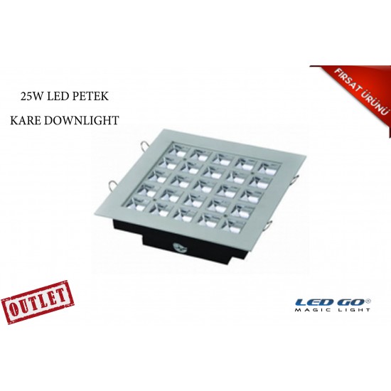 25W KARE PETEK LED DOWNLIGHT-SIVA ALTI-220V