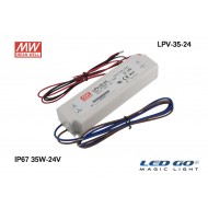 MEAN WELL  LPV-35-24 35 W, 24 V, 1.5 A,SABİT VOLTAJ