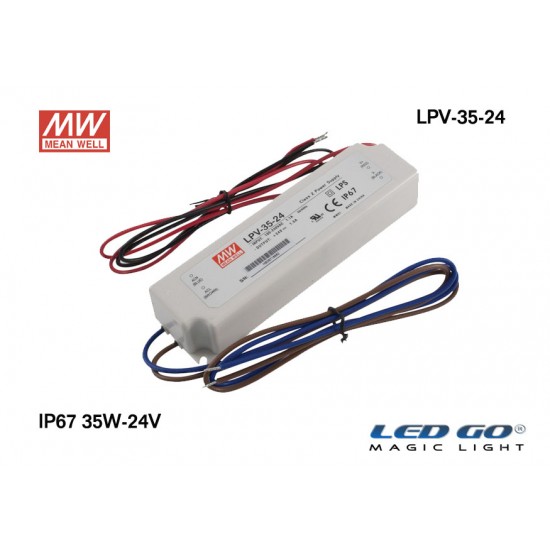 MEAN WELL  LPV-35-24 35 W, 24 V, 1.5 A,SABİT VOLTAJ