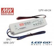 MEAN WELL  LPV-60-24 60 W, 24 V, 2.5 A,SABİT VOLTAJ