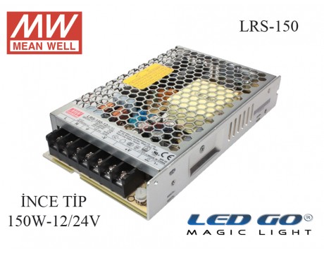 MEAN WELL LRS-150-24, 150W, 24 V, 6,5 A, SABİT VOLTAJ,İNCE TİP